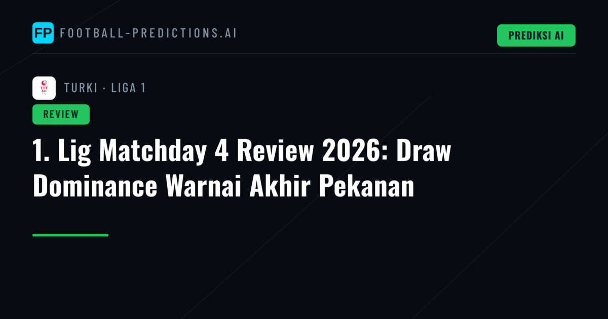 1. Lig Matchday 4 Review 2026: Draw Dominance Warnai Akhir Pekanan