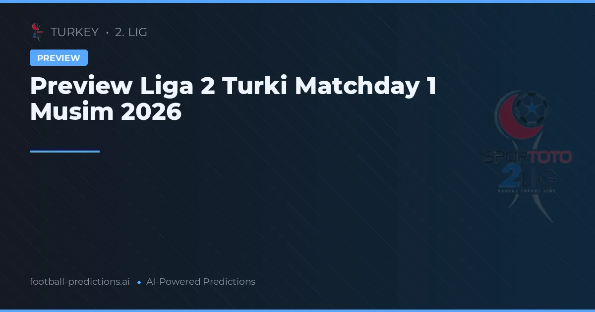 Preview Liga 2 Turki Matchday 1 Musim 2026