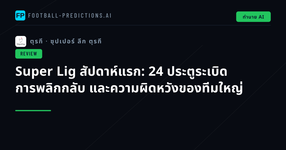 Super Lig สัปดาห์แรก: 24 ประตูระเบิด การพลิกกลับ และความผิดหวังของทีมใหญ่