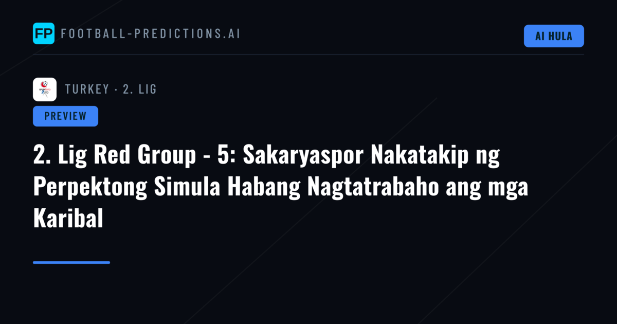 2. Lig Red Group - 5: Sakaryaspor Nakatakip ng Perpektong Simula Habang Nagtatrabaho ang mga Karibal