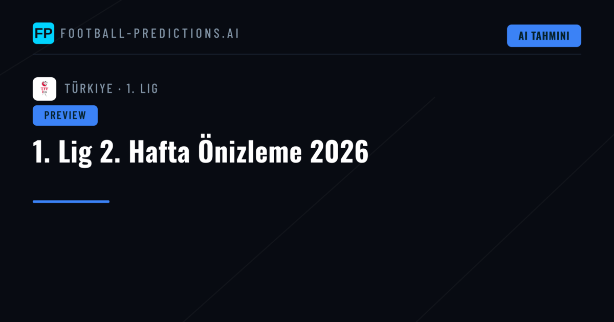 1. Lig 2. Hafta Önizleme 2026