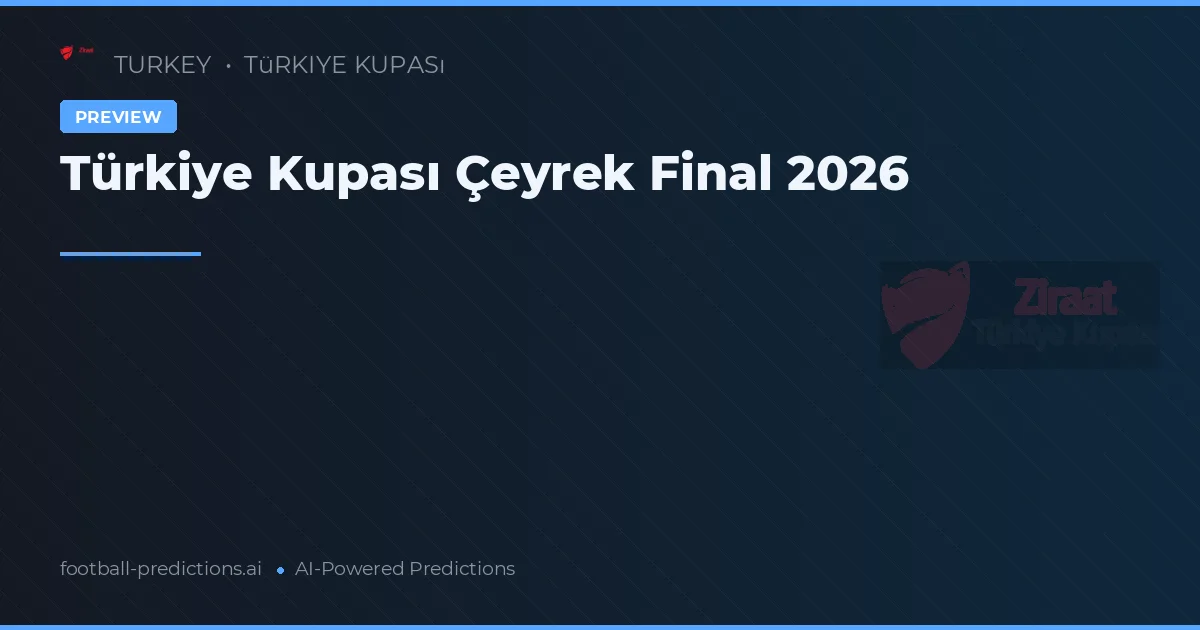 Türkiye Kupası Çeyrek Final 2026