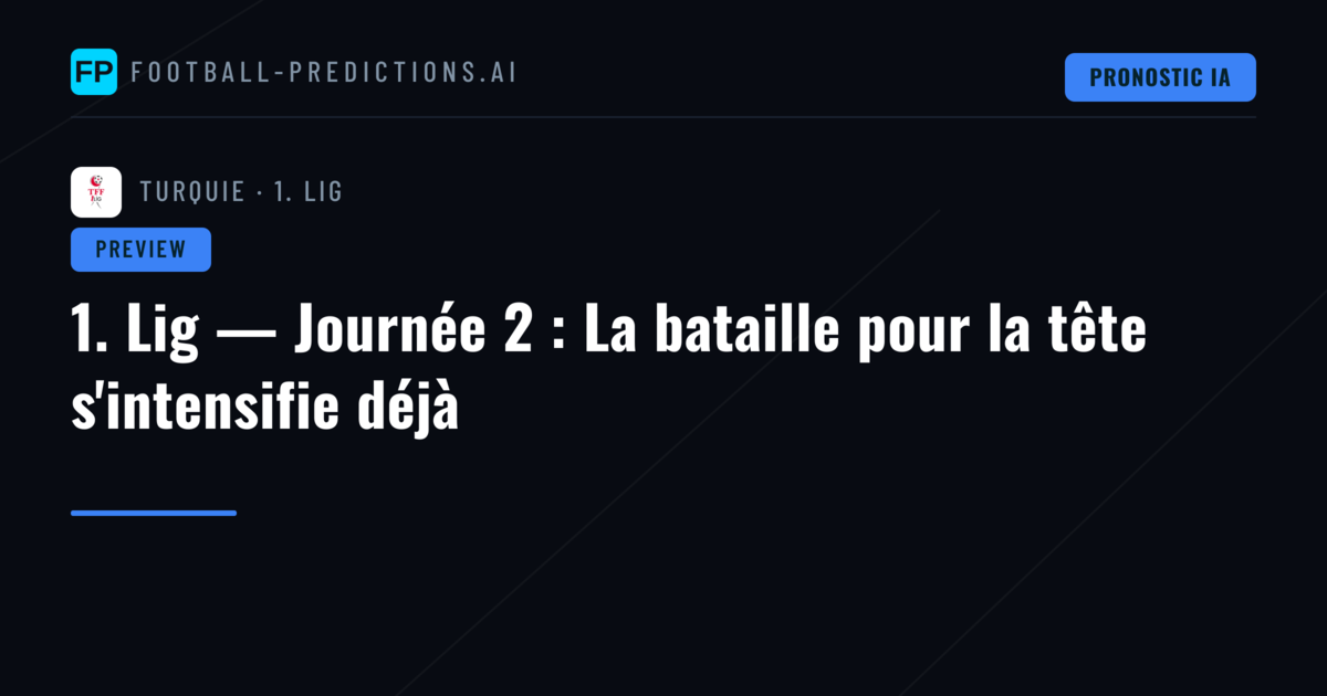 1. Lig — Journée 2 : La bataille pour la tête s'intensifie déjà