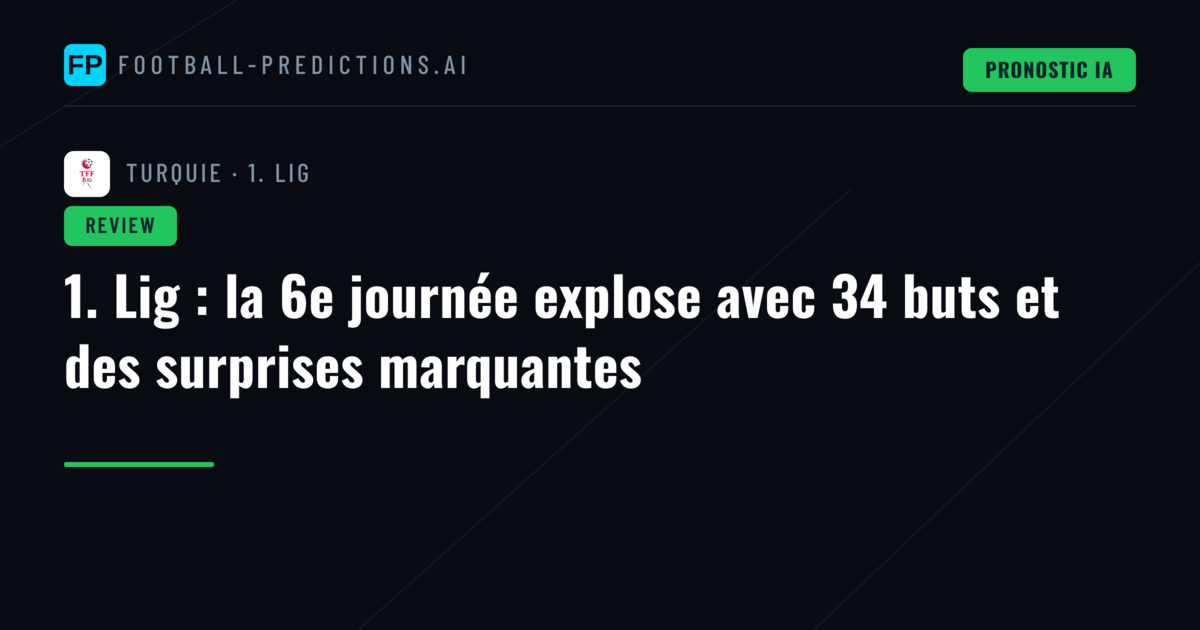 1. Lig : la 6e journée explose avec 34 buts et des surprises marquantes