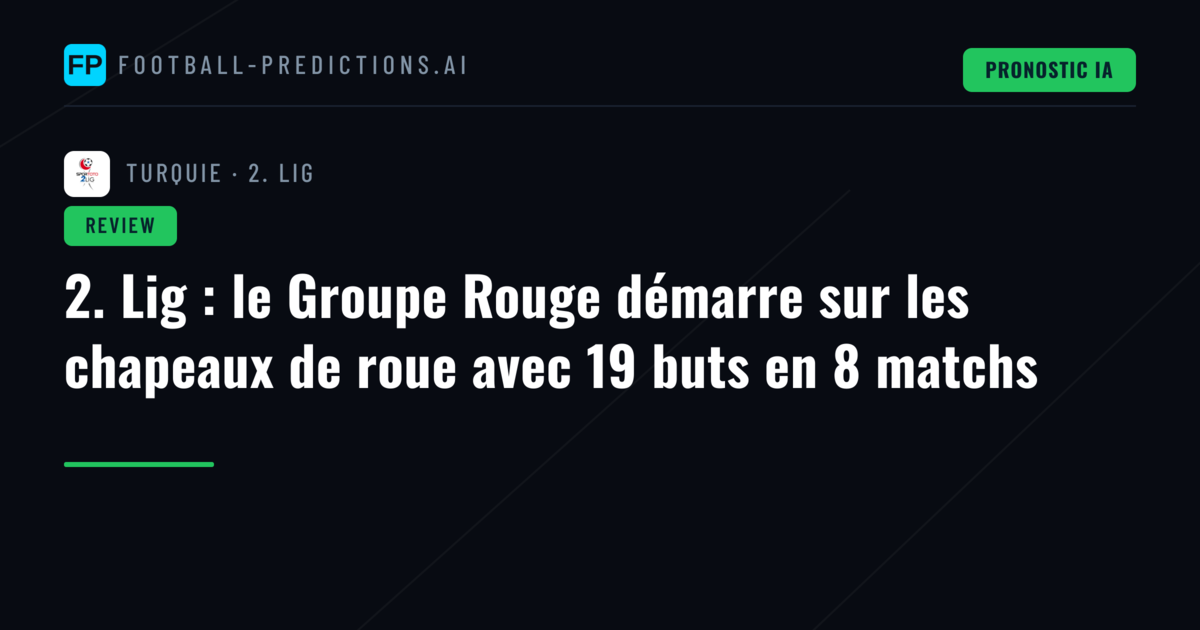 2. Lig : le Groupe Rouge démarre sur les chapeaux de roue avec 19 buts en 8 matchs