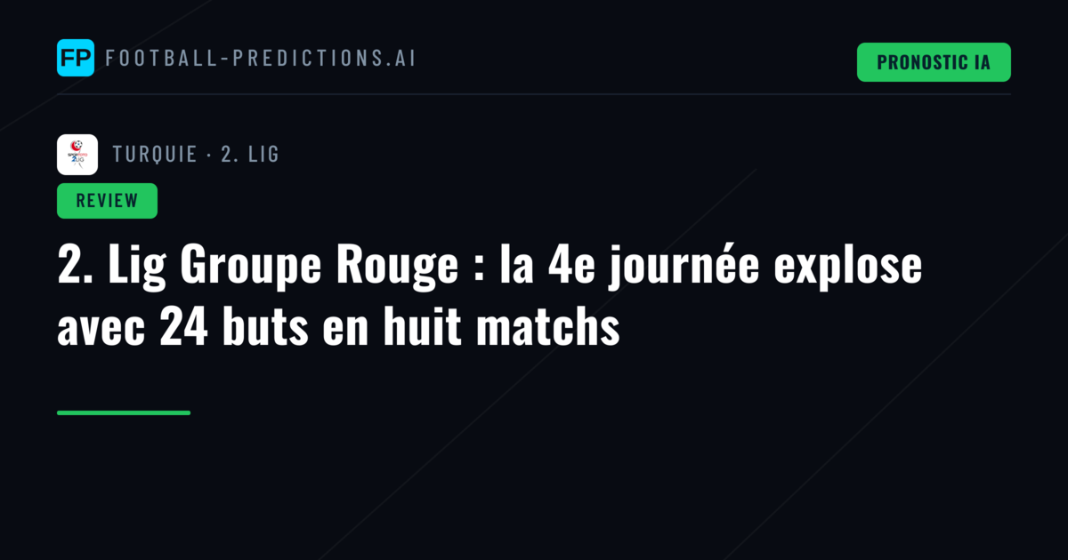 2. Lig Groupe Rouge : la 4e journée explose avec 24 buts en huit matchs