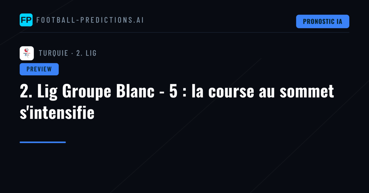 2. Lig Groupe Blanc - 5 : la course au sommet s'intensifie