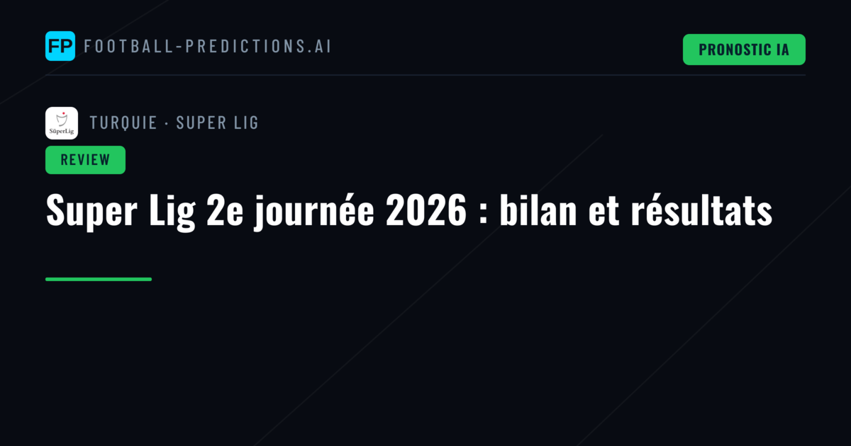 Super Lig 2e journée 2026 : bilan et résultats