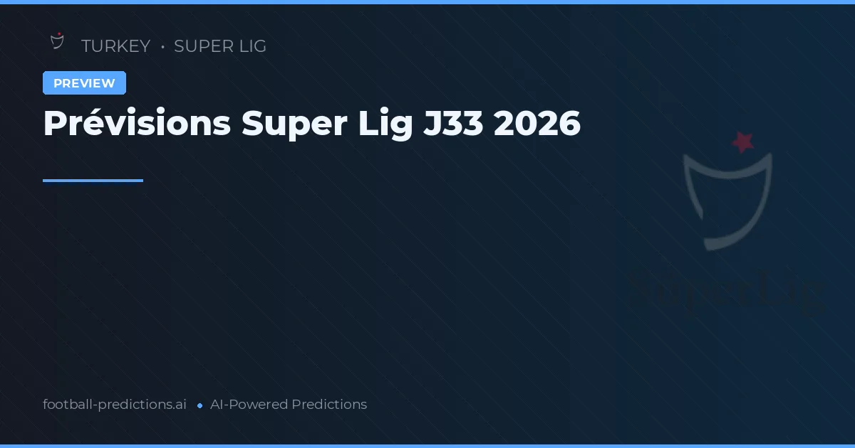 Prévisions Super Lig J33 2026