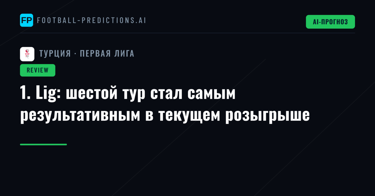1. Lig: шестой тур стал самым результативным в текущем розыгрыше