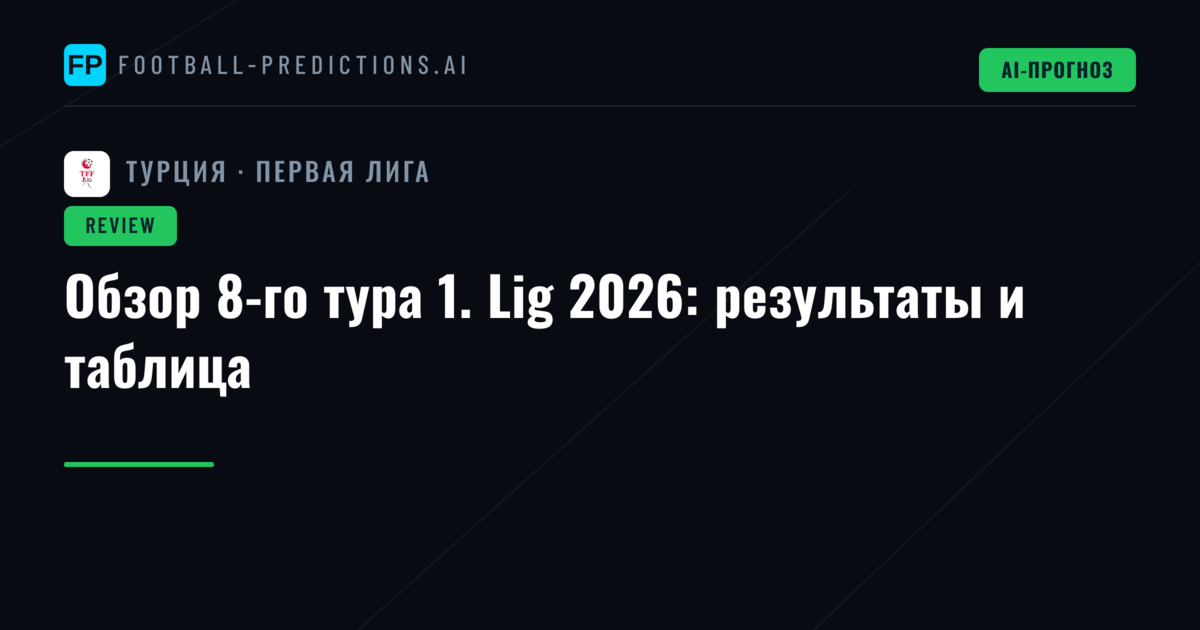 Обзор 8-го тура 1. Lig 2026: результаты и таблица