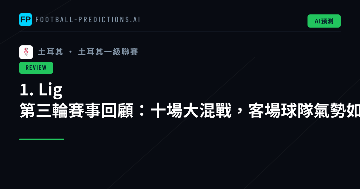 1. Lig 第三輪賽事回顧：十場大混戰，客場球隊氣勢如虹