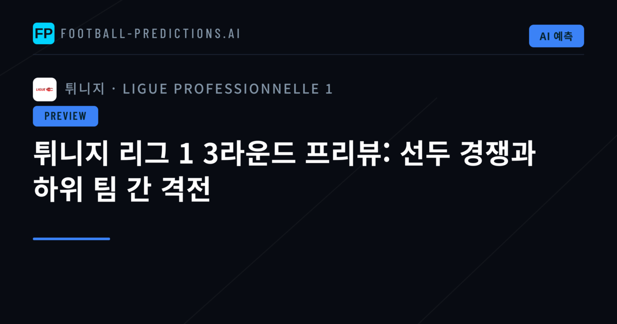 튀니지 리그 1 3라운드 프리뷰: 선두 경쟁과 하위 팀 간 격전
