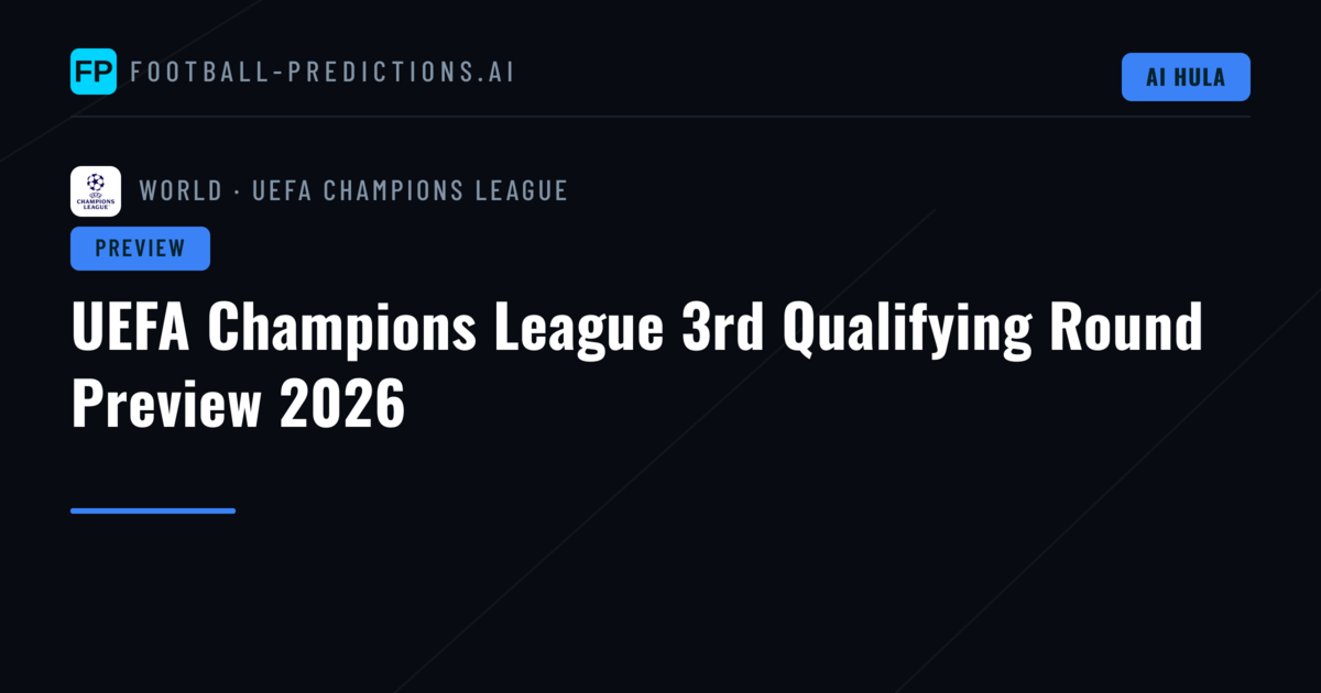 UEFA Champions League 3rd Qualifying Round Preview 2026