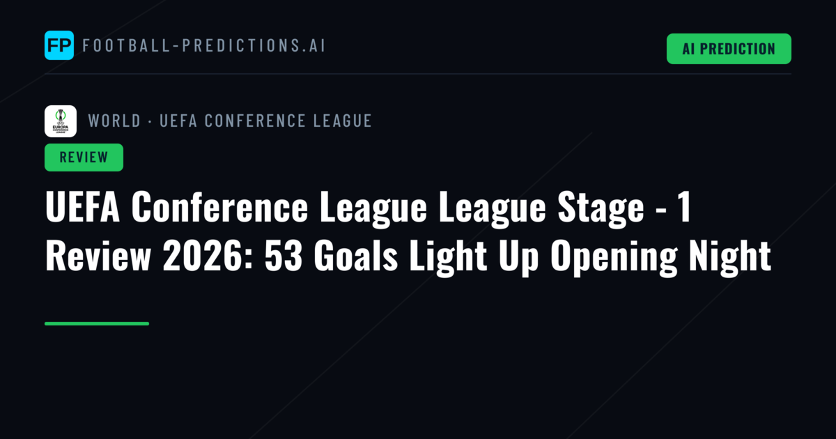 UEFA Conference League League Stage - 1 Review 2026: 53 Goals Light Up Opening Night