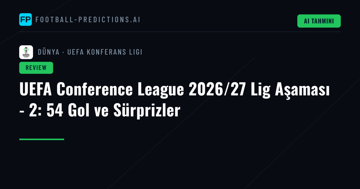 UEFA Conference League 2026/27 Lig Aşaması - 2: 54 Gol ve Sürprizler