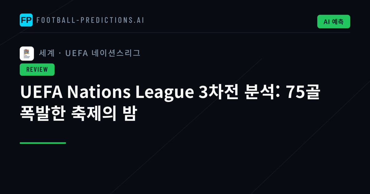 UEFA Nations League 3차전 분석: 75골 폭발한 축제의 밤