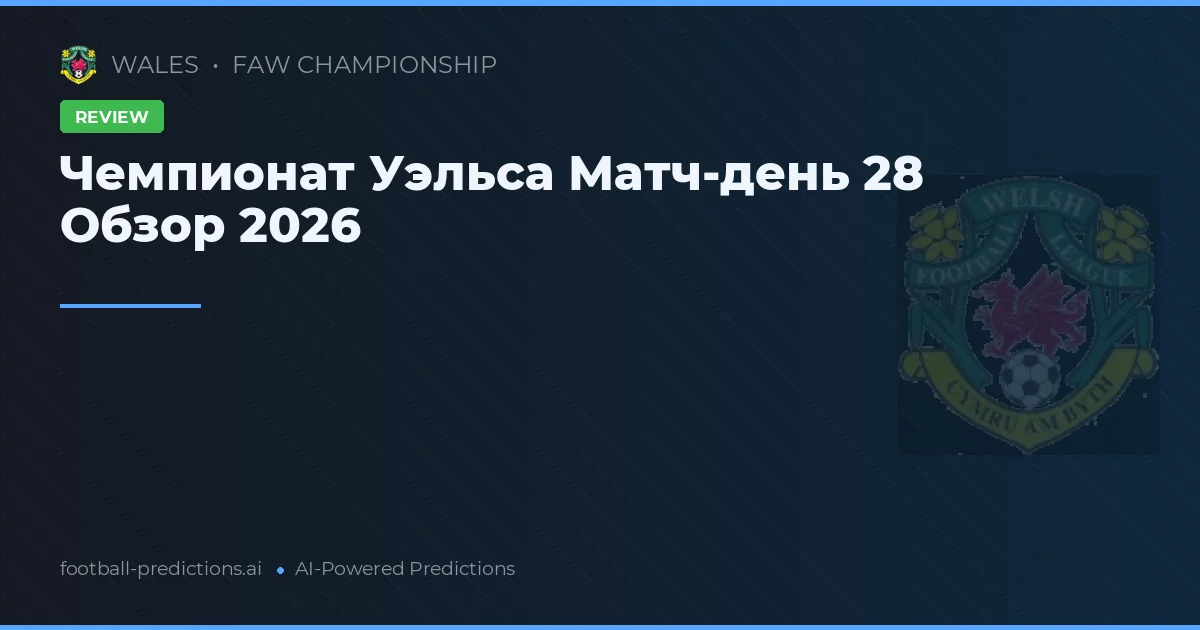 Чемпионат Уэльса Матч-день 28 Обзор 2026