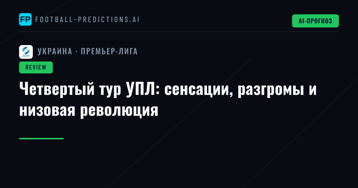 Четвертый тур УПЛ: сенсации, разгромы и низовая революция