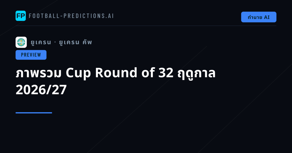 ภาพรวม Cup Round of 32 ฤดูกาล 2026/27