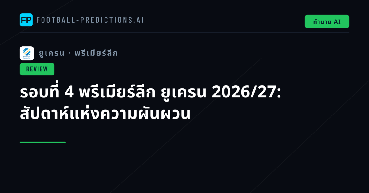 รอบที่ 4 พรีเมียร์ลีก ยูเครน 2026/27: สัปดาห์แห่งความผันผวน
