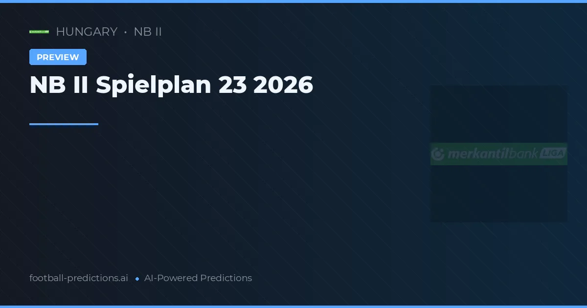 NB II Spielplan 23 2026