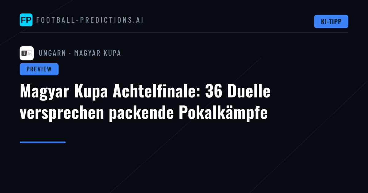 Magyar Kupa Achtelfinale: 36 Duelle versprechen packende Pokalkämpfe