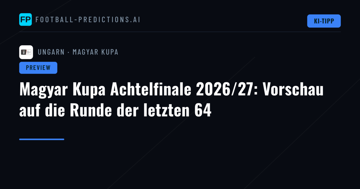 Magyar Kupa Achtelfinale 2026/27: Vorschau auf die Runde der letzten 64