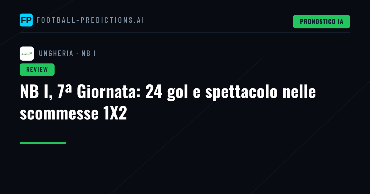 NB I, 7ª Giornata: 24 gol e spettacolo nelle scommesse 1X2