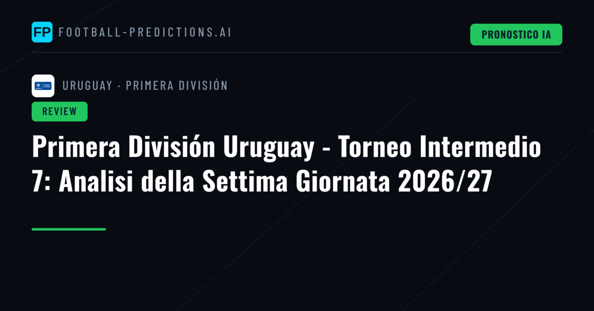 Primera División Uruguay - Torneo Intermedio 7: Analisi della Settima Giornata 2026/27
