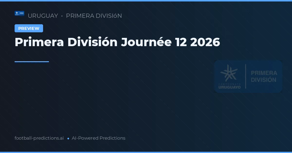 Primera División Journée 12 2026