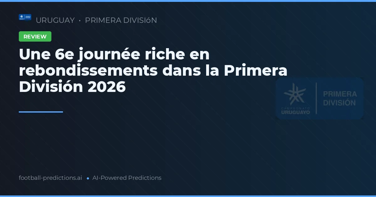 Une 6e journée riche en rebondissements dans la Primera División 2026