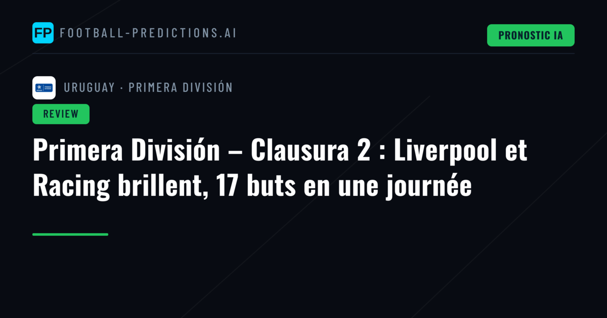 Primera División – Clausura 2 : Liverpool et Racing brillent, 17 buts en une journée