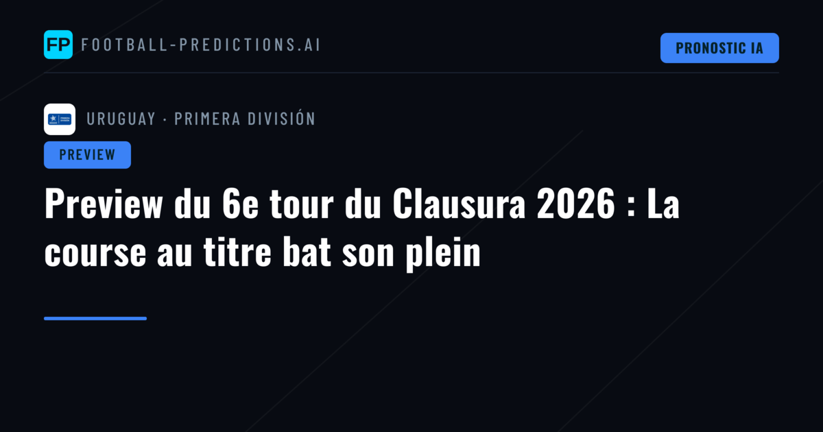 Preview du 6e tour du Clausura 2026 : La course au titre bat son plein