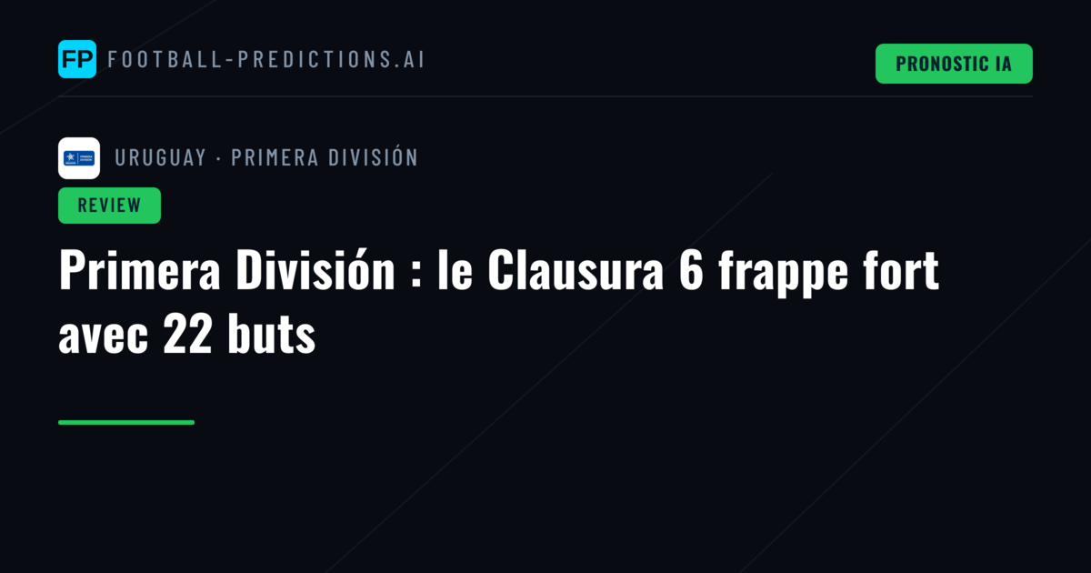 Primera División : le Clausura 6 frappe fort avec 22 buts