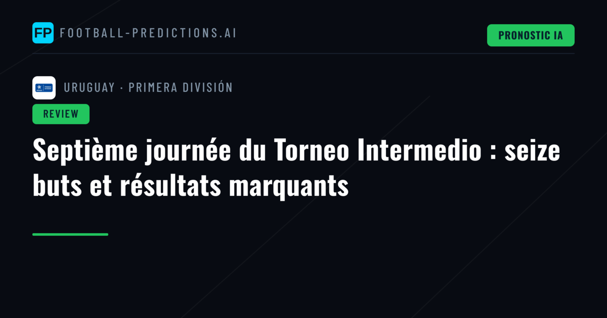 Septième journée du Torneo Intermedio : seize buts et résultats marquants