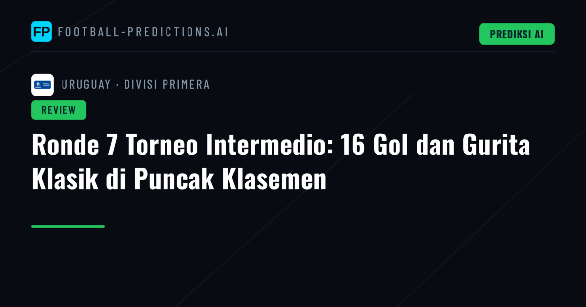Ronde 7 Torneo Intermedio: 16 Gol dan Gurita Klasik di Puncak Klasemen