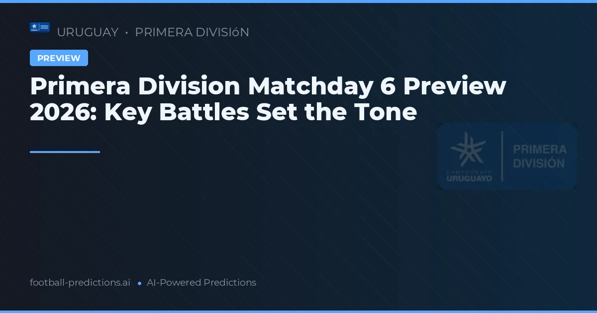 Primera Division Matchday 6 Preview 2026: Key Battles Set the Tone
