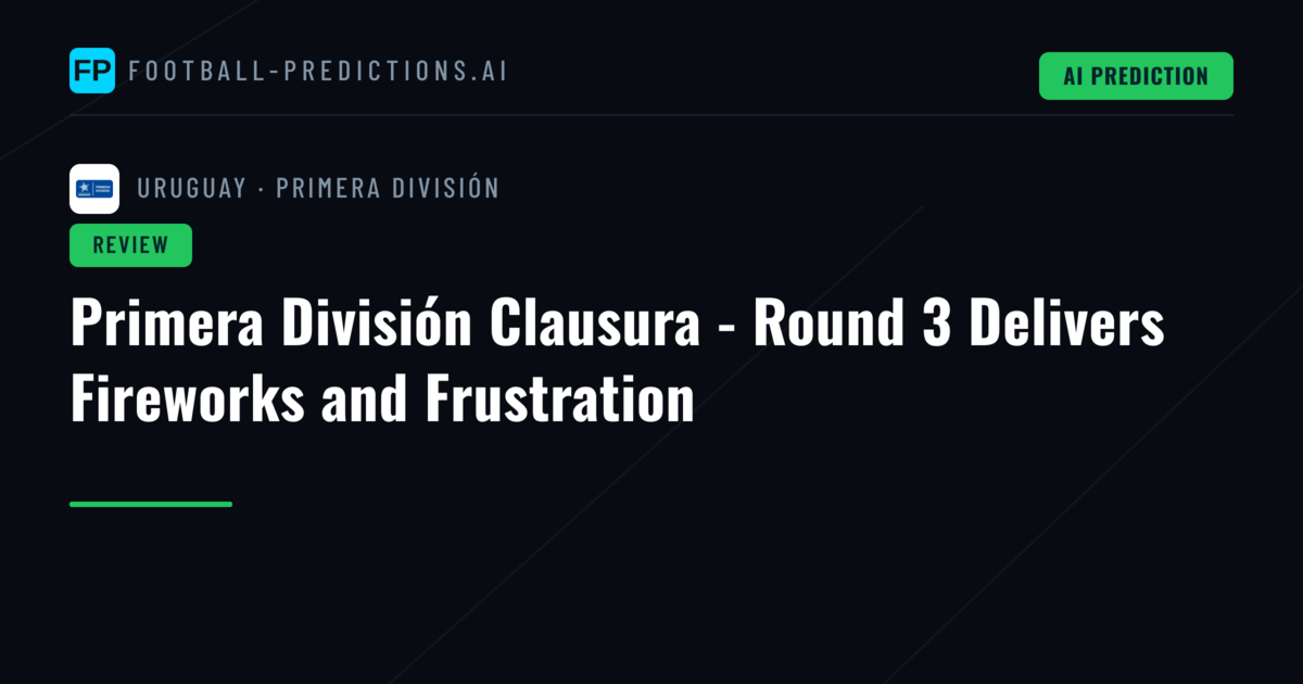 Primera División Clausura - Round 3 Delivers Fireworks and Frustration