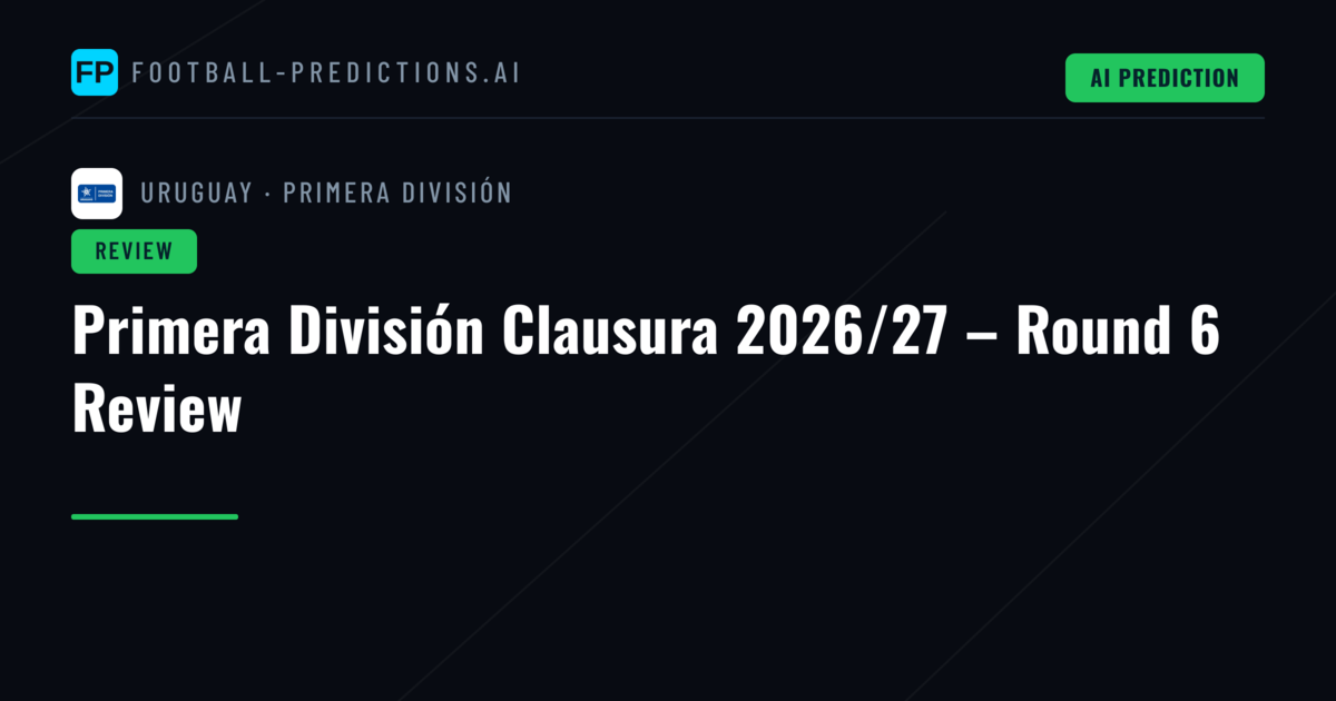 Primera División Clausura 2026/27 – Round 6 Review