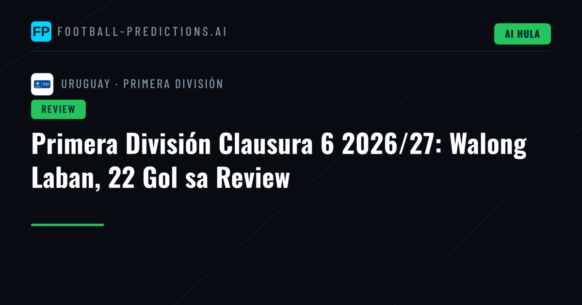 Primera División Clausura 6 2026/27: Walong Laban, 22 Gol sa Review