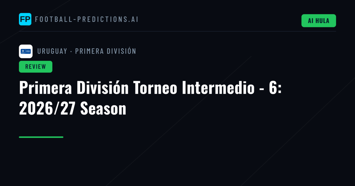 Primera División Torneo Intermedio - 6: 2026/27 Season