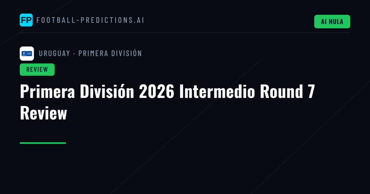 Primera División 2026 Intermedio Round 7 Review