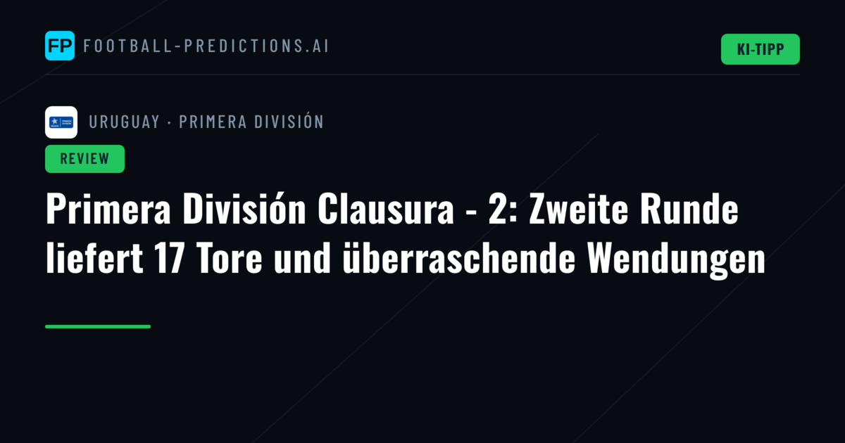 Primera División Clausura - 2: Zweite Runde liefert 17 Tore und überraschende Wendungen