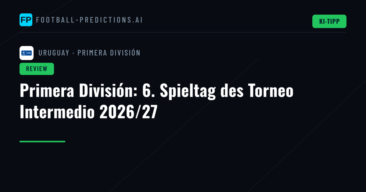 Primera División: 6. Spieltag des Torneo Intermedio 2026/27