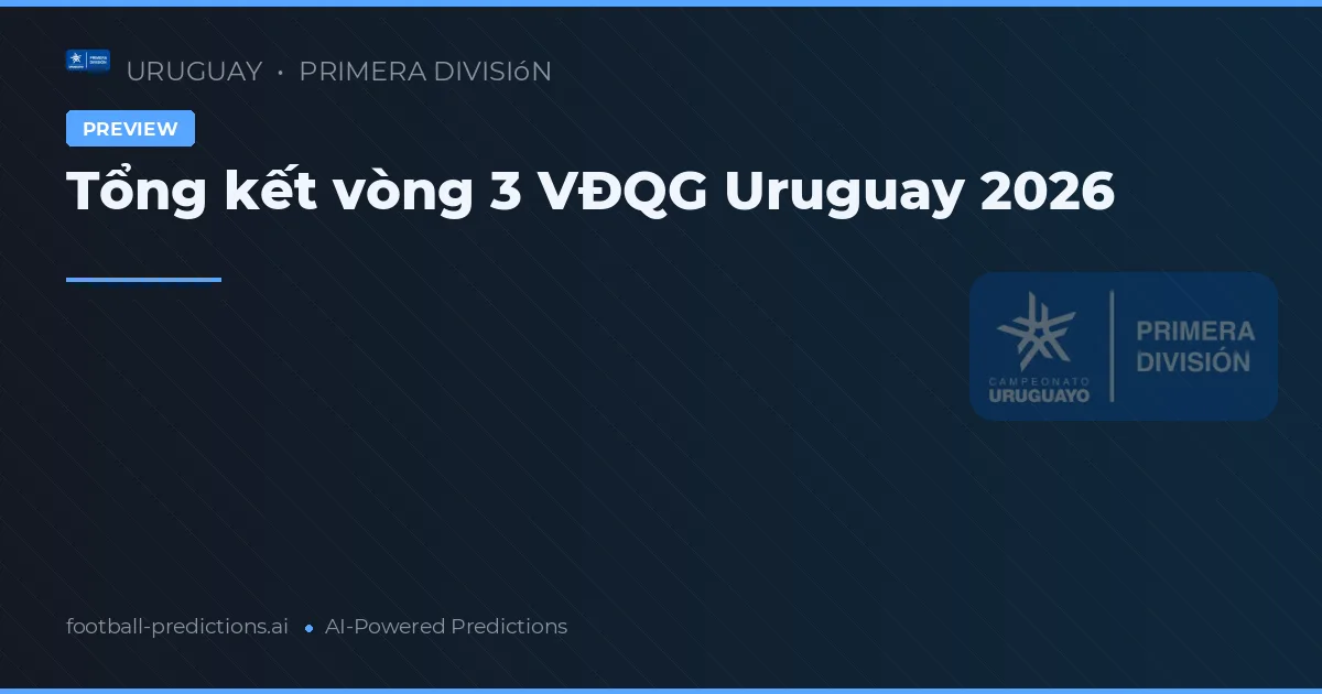 Tổng kết vòng 3 VĐQG Uruguay 2026