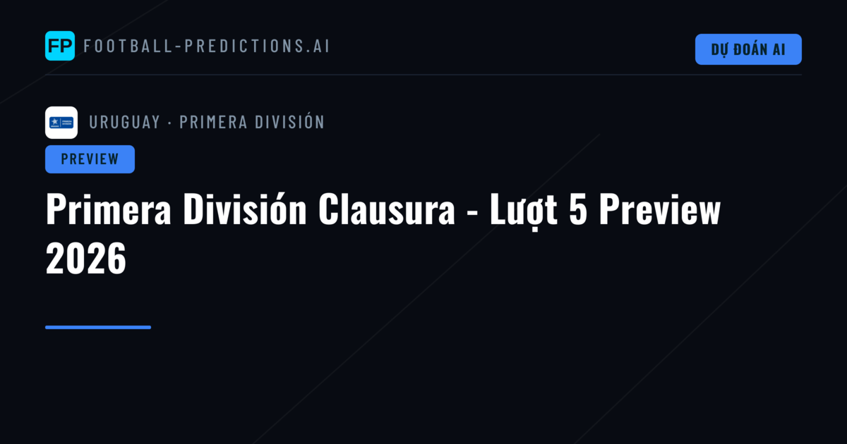 Primera División Clausura - Lượt 5 Preview 2026
