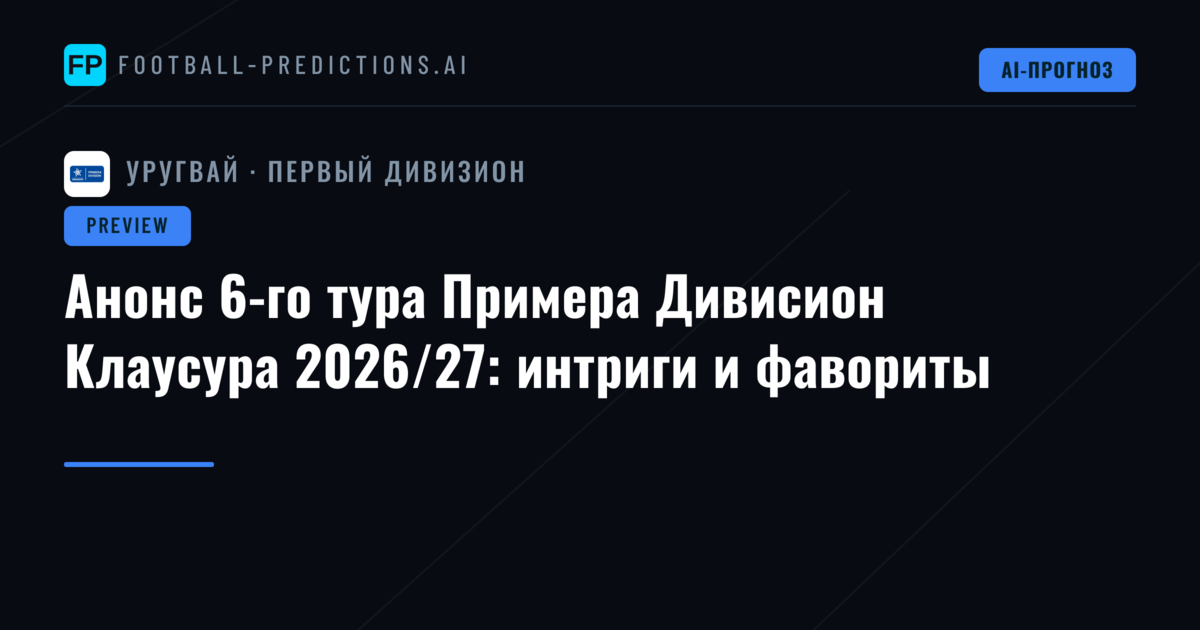 Анонс 6-го тура Примера Дивисион Клаусура 2026/27: интриги и фавориты