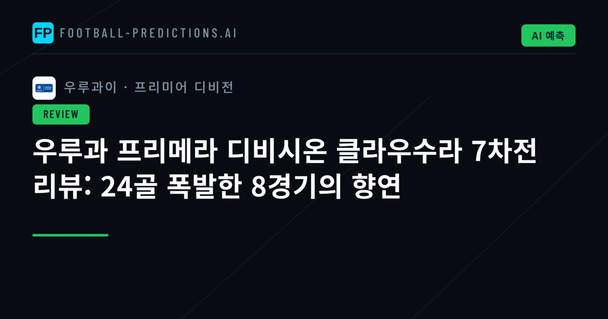 우루과 프리메라 디비시온 클라우수라 7차전 리뷰: 24골 폭발한 8경기의 향연
