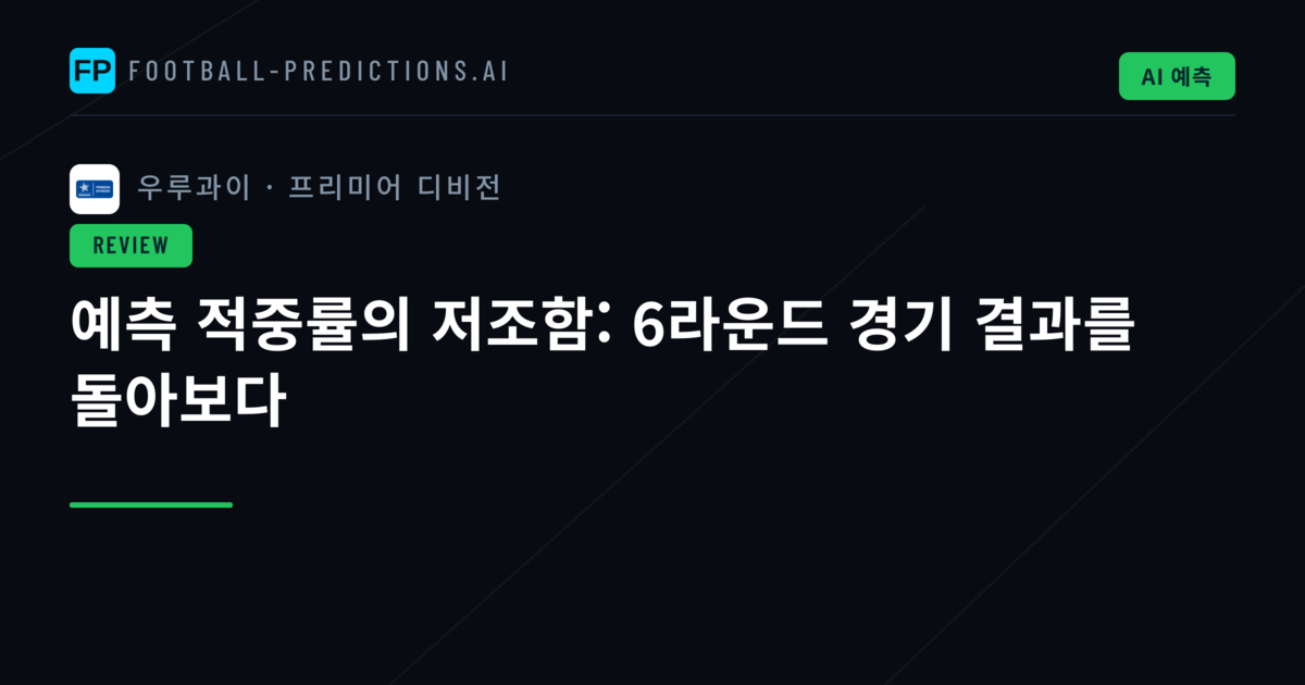 예측 적중률의 저조함: 6라운드 경기 결과를 돌아보다